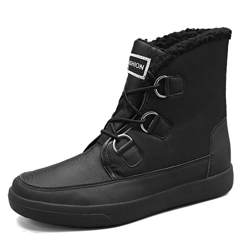 fashion Snow Men Boots Lace-Up Shoes Man Comfortable Men's Winter Boots Platform Ankle Boots Waterproof Men Shoe Footwear Work Shoes
