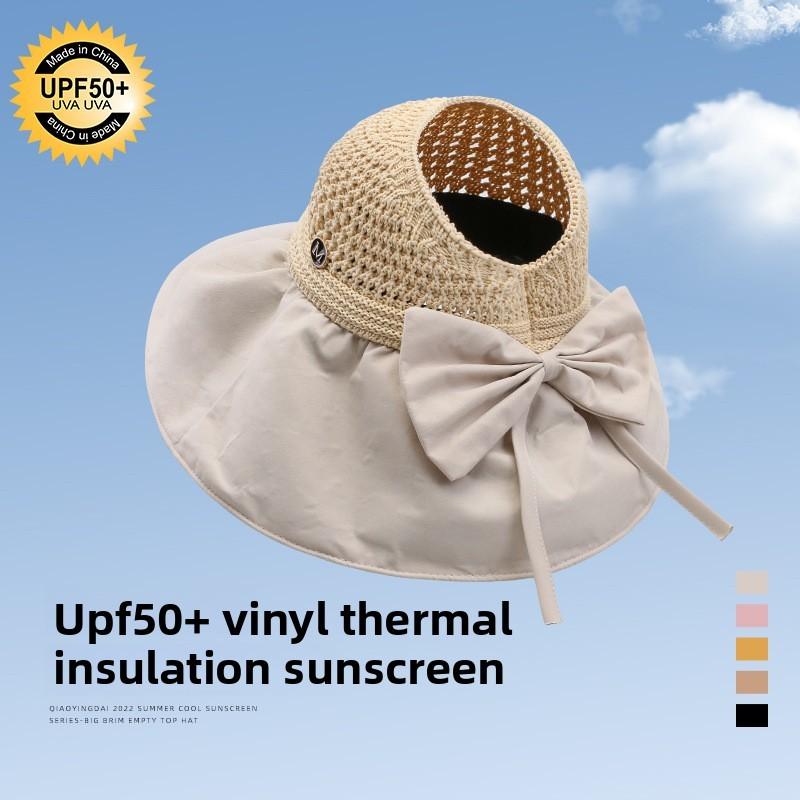 

Summer Sun Protection Hat With Wide Brim And Foldable Design For Women Off White