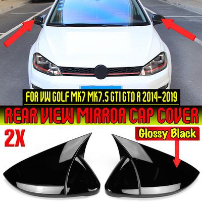 Pair Car Door Side Rearview Mirror Covers Caps Wing Mirror Tools Case For VW Golf MK7 MK7.5 R GTI GTD 2014- Car