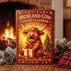 Advent Calendar for Boys Girls 3D Highland Cow Calendar, 24-Day PVC Figure Countdown Ornament Set, Christmas Decoration Home Unique Tree Hanging