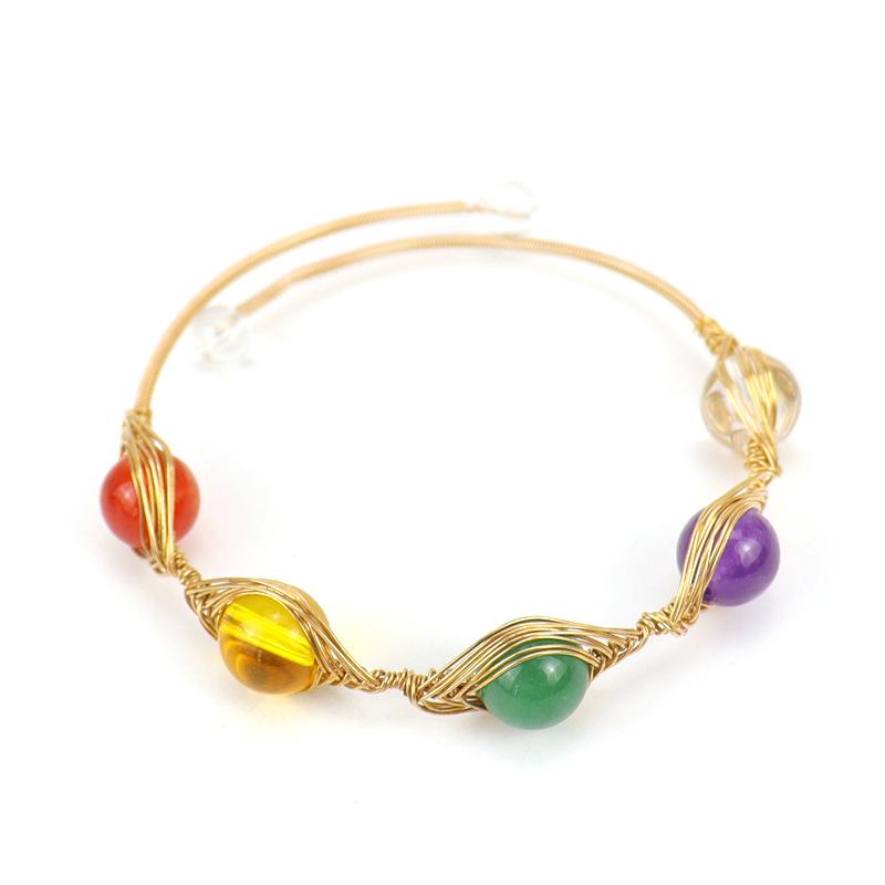 

Hand-Wound Multi-Colored Agate Beads Open Simple Bracelet Bracelet Devil Eye Bracelet B45