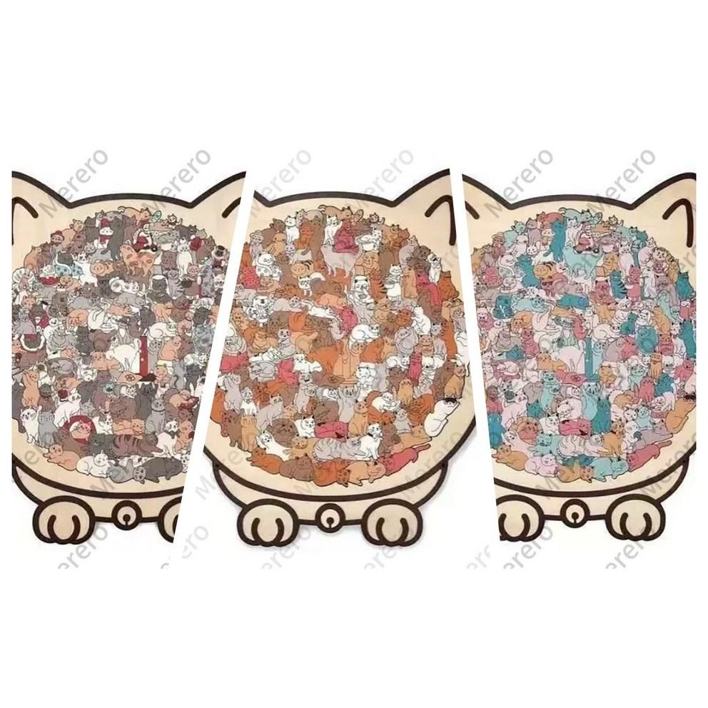 Adorable Wooden Cat Jigsaw Puzzle for Hobbyists