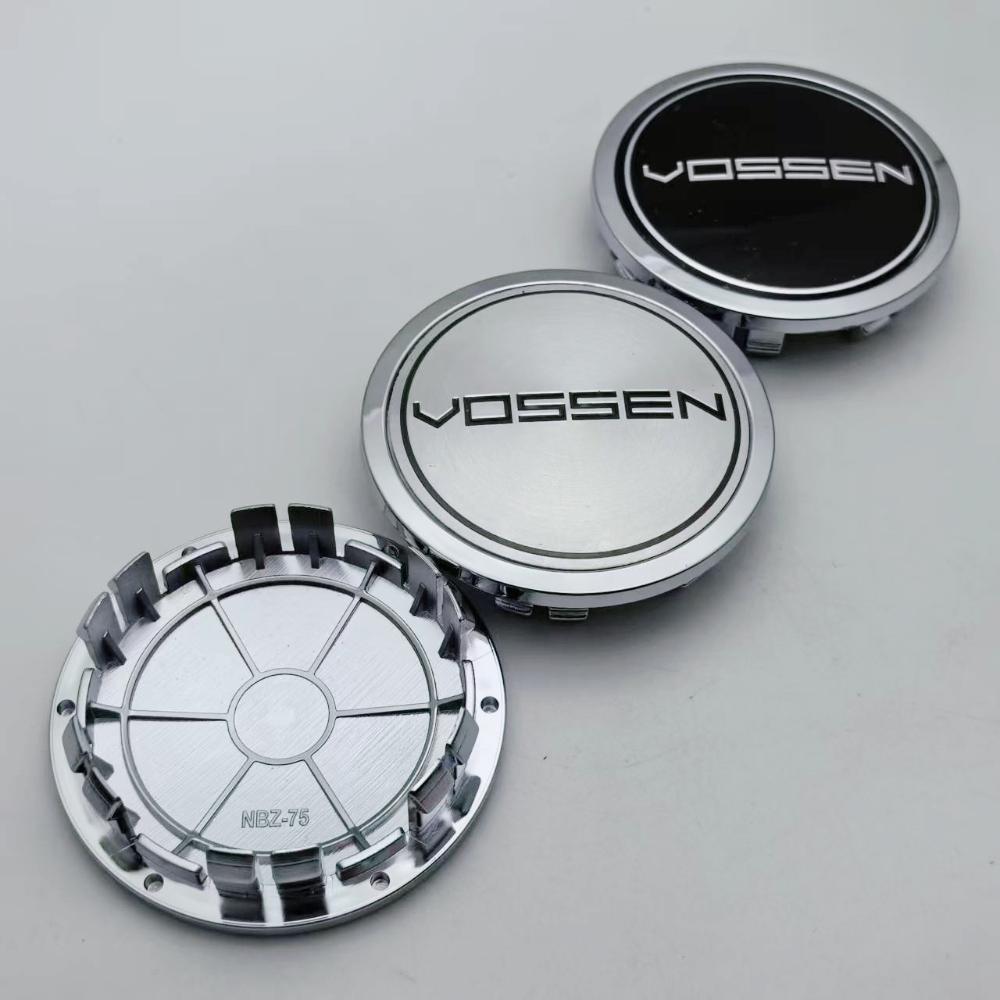 4pcs 75MM Clips 65MM Vossen Logo Emblem Badge Car Wheel Center Caps Wheels Hub Dust Cap Rim Hubcaps Dust Cover Car Accessories