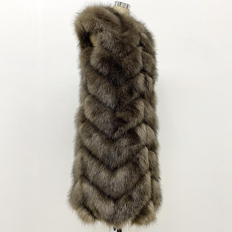 Mao Mao Vest Women's New Autumn and Winter Clothing Outer Wear Temperament Artificial Fur Splicing Jacket Imitation Fox Hair Warm Vest