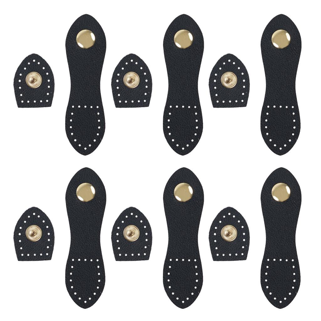 6 Stück Leder Taschenschnallen mit Nählöchern Leder Druckknöpfe Aufnähen Leder Geldbörsenverschluss Verschlüsse Bastelzubehör