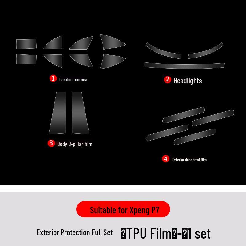 Xpeng P7 Door Triangle TPU Anti-Scratch Paint Protection Film