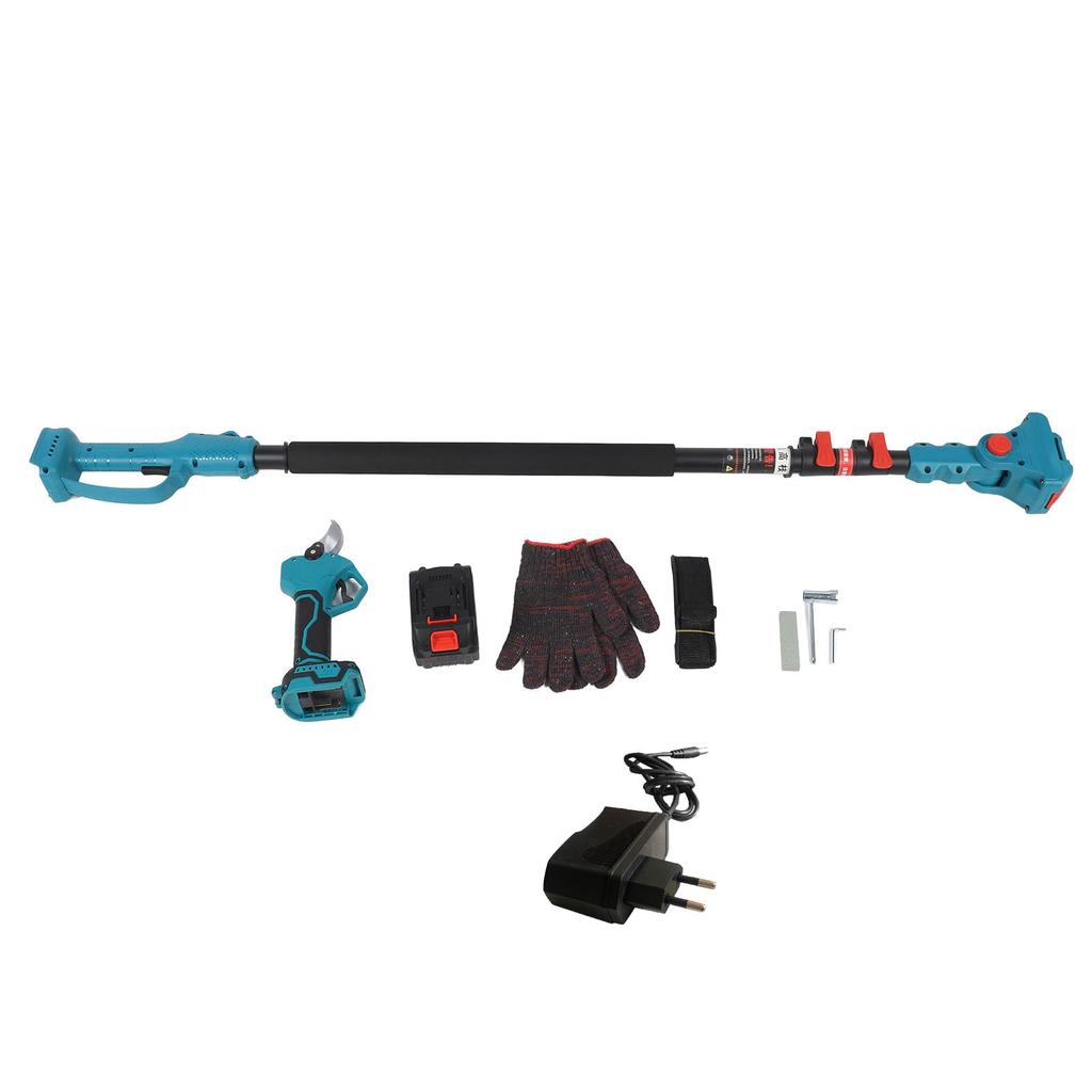 Elektryczne nożyce do przycinania z przedłużką, akumulatorowe nożyce do gałęzi z regulowaną głowicą 180 stopni, do drzew