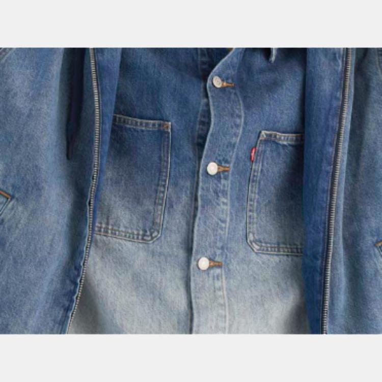 Levis Hooded Zipper Solid Denim Jacket Men Jackets 0017J-0000