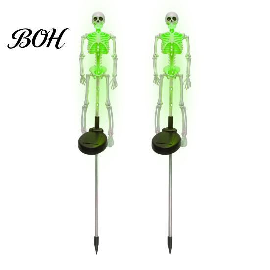 Realistic Skeleton Stakes for Yard 2Pcs Solar Stake Light, Halloween Glowing Figurine, Waterproof Festive Garden Decor Trick or Treat Outdoor