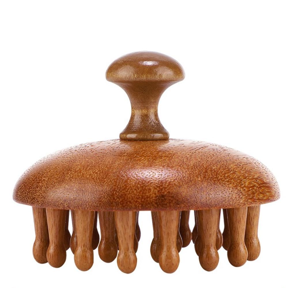 Circular Tooth Head Massage Comb 28 Nails Scalp Head Massager Wood Therapy Massage Comb  For Body