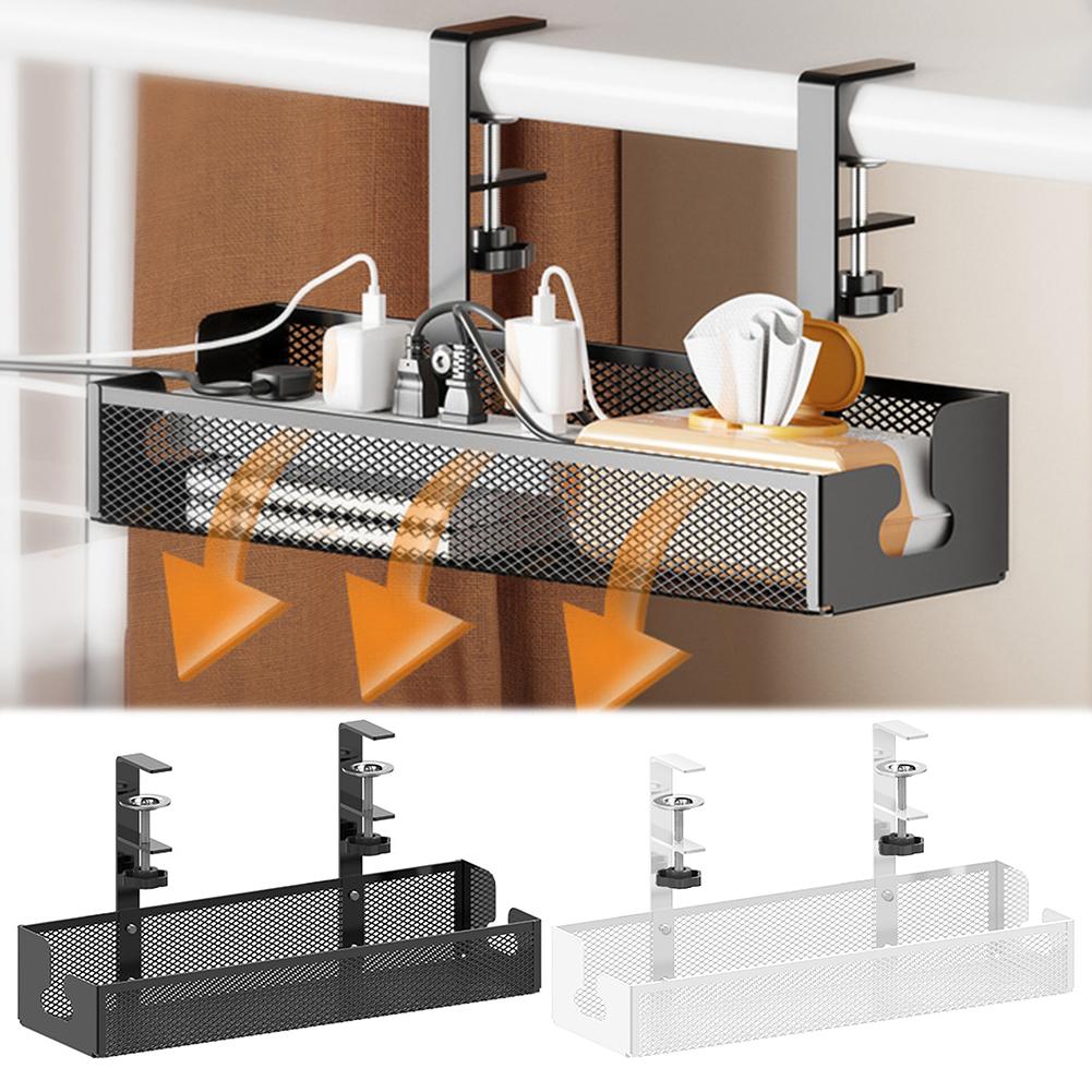Under Desk Clamp Mounted Cord Organizer No Drill Wire Management Holder Socket Hang Holder for Managing Cables Power Strips