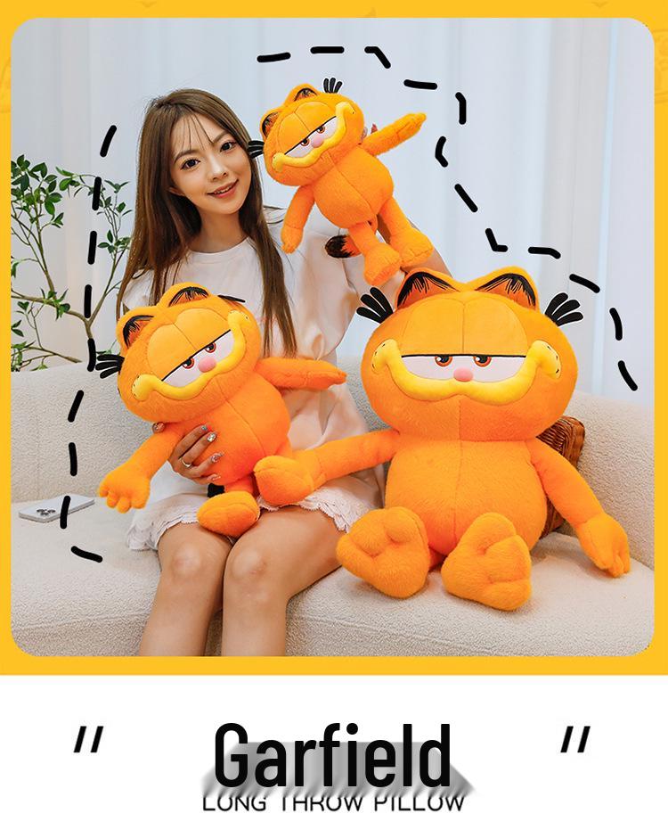 Cute Classic Cartoon Cat Plush Toy - Lazy Style Doll for Kids' Gifts and Home Decor Display