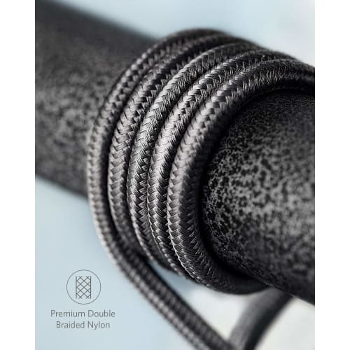 [Set of 2] Anker Heavy Duty Nylon Lightning Cable MFi Certified Compatible with iPhone 13 / 13 Pro / 12 / SE (3rd Generation) Various (1.8m X 2 Black)