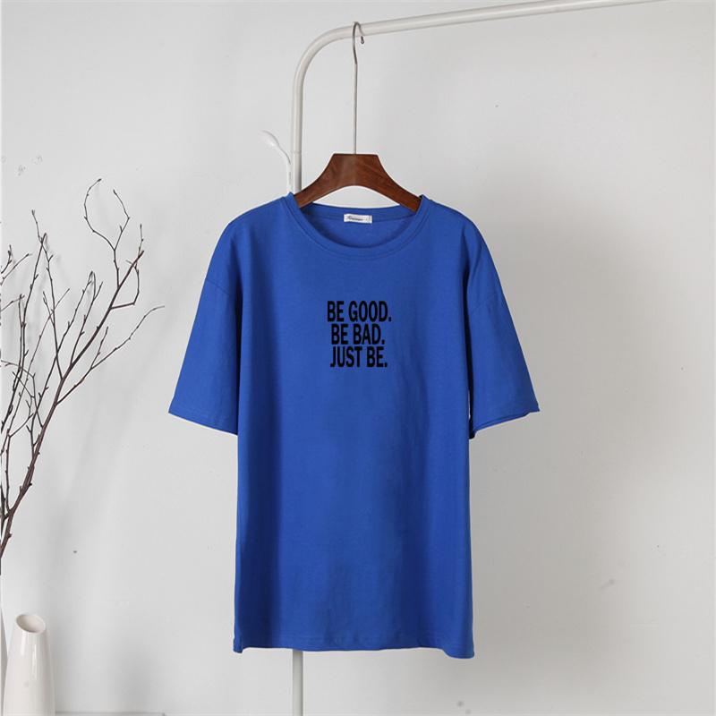 Shellsuning Loose Cotton Letter Printed Tees Oversized Soft Short Sleeve Female Tops Summer Casual High Street T Shirts Women 2023