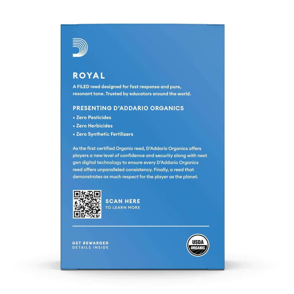 WoodWinds Alto Saxophone Reeds ROYAL RJB1020 D'Addario D'Addario [Hardness 2.0] 10-pack