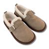 ALVEIN Moccasins with Fleece Warm and Brushed Fleece Japanese Shoe Women's Slip-On Lining, Fluffy, Wide-Waisted, Comfortable, (Gray, Size, Adult, 24.0