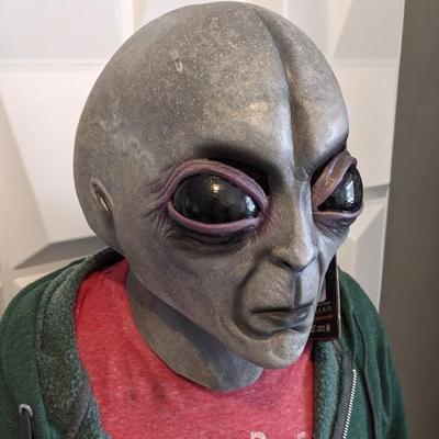 Realistická maska ​​UFO Alien Skull Mask pro cosplay rekvizity Halloween party