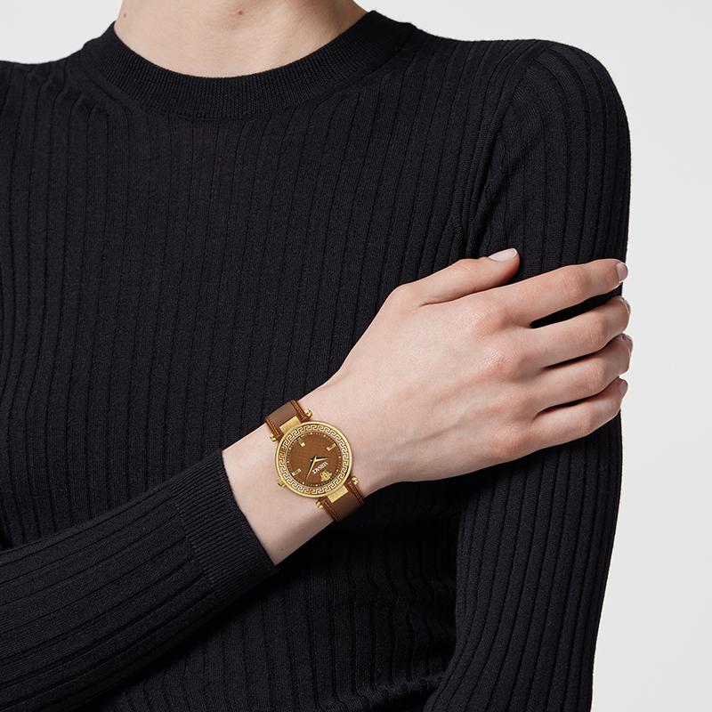 Versace Quartz Watch 36Mm Black Dial Limited Gift Box With Scarf And Perfume Swiss Light Luxury Business Sports Casual Couple Watch VE8B00224