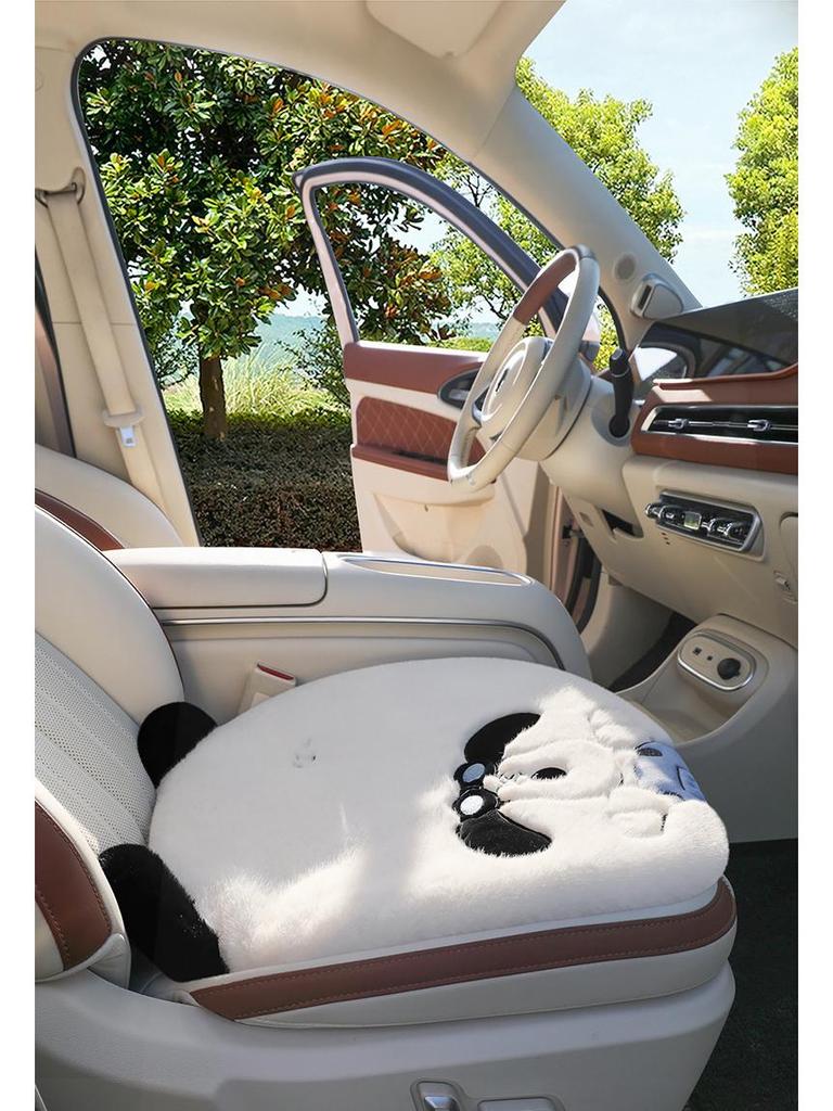 Winter Plush Cute Cartoon Car Seat Cushion - High-End Interior Accessory