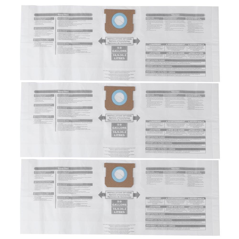3pcs Vacuum Cleaner Dust Collector Bag Replacement Accessory Fit for Shop Vac 90661 906 61