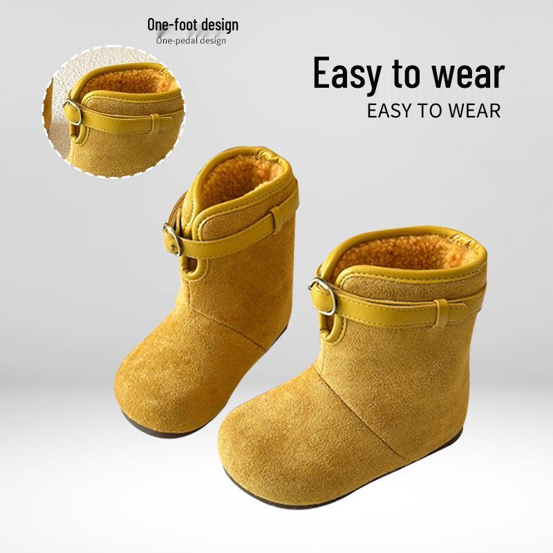 Children's Suede Snow Boots: Plush, Warm Winter Shoes for Boys and Girls