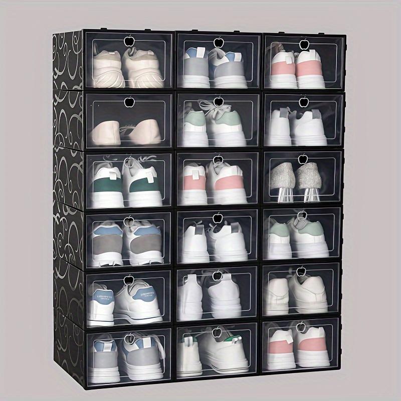 15pcs Transparent Shoe Storage Boxes - Space-Saving Foldable Shoe Organizer, for Sneakers, Boots, and Shoes - Pp Material, Shoe Storage Organizer