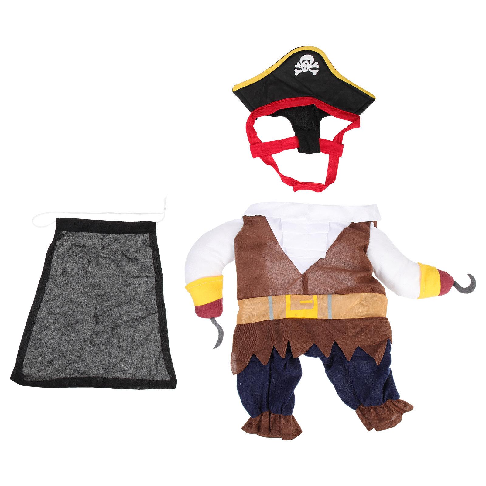 

1Set Dog Cosplay Costume Pirate Theme Pet Outfit Soft Cotton Non- for Fancy Party Story Performance Stage Use M