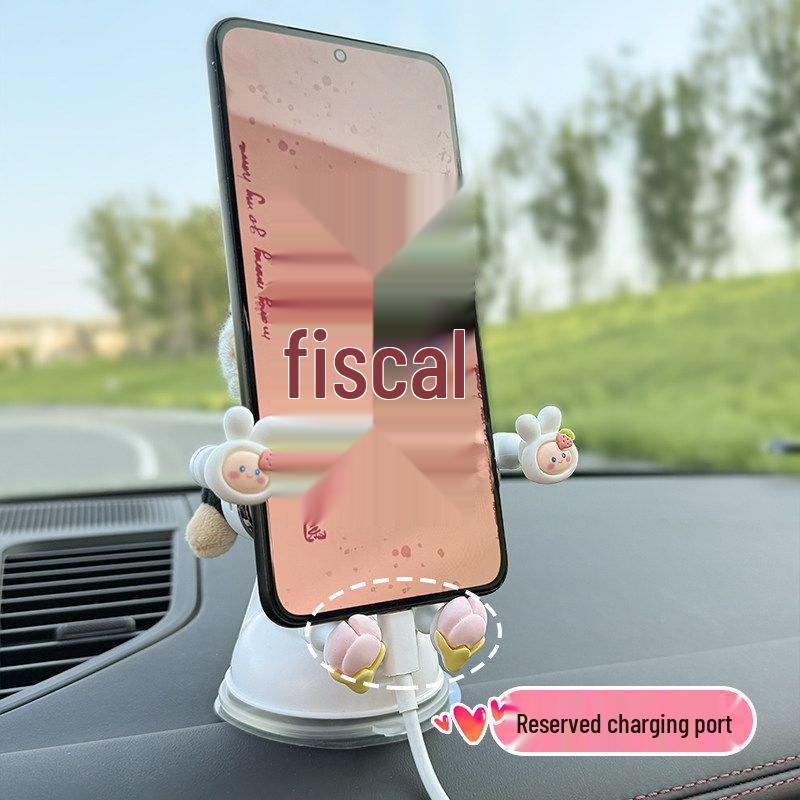 Cute Bee Dog Suction Cup Car Phone Holder & Navigation Stand for Center Console