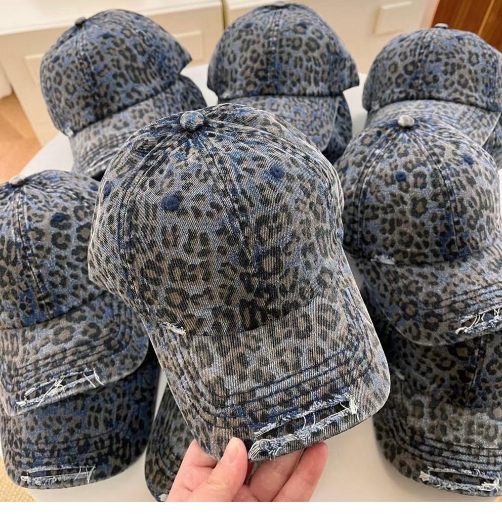 Cappellini da Baseball Leopardati Donna Lavati Vintage Street Primavera Autunno Snapback Cappelli Per Donne Uomini Cappello da Papà Parasole Visiera Cappellino
