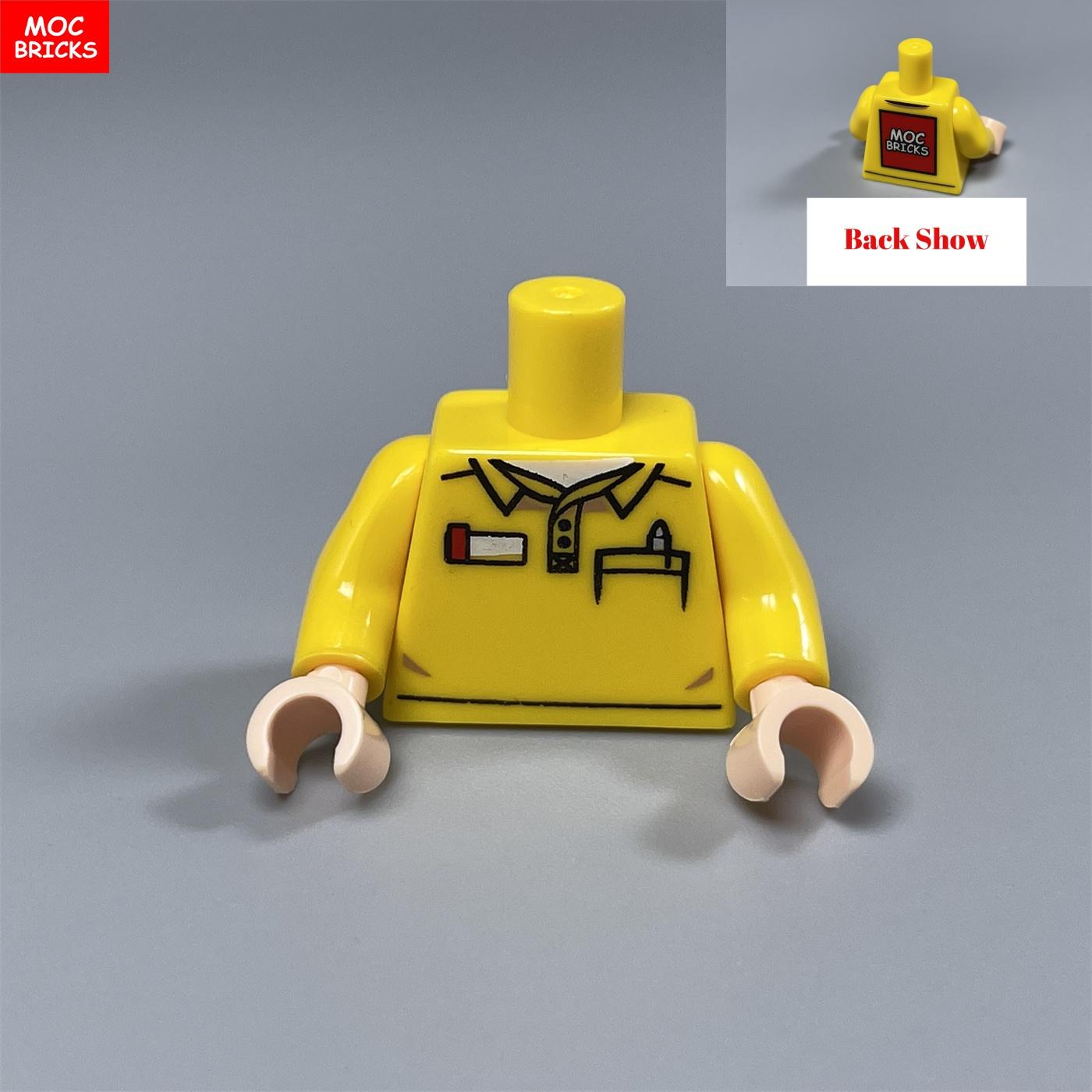 

Нетоксичные Moc Кирпичи 4 см Фигурка Культурная Футболка Туловище Печатные Части Тела Собираемые Строительные Блоки Детские Игрушки 5PCS