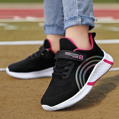 Atmungsaktive Flyknit Mesh Laufschuhe für Kinder - Frühjahrs- und Herbstmodelle für Mädchen