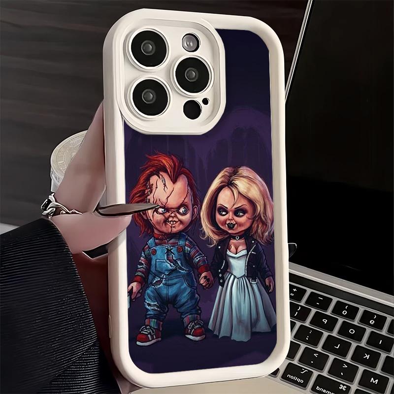 Phone Case for iPhone 17 Air 16E 15 16 Pro Max Chucky Doll Horror Style Cover 14 Plus 13 12 Mini Soft Shell Silicone Fundas