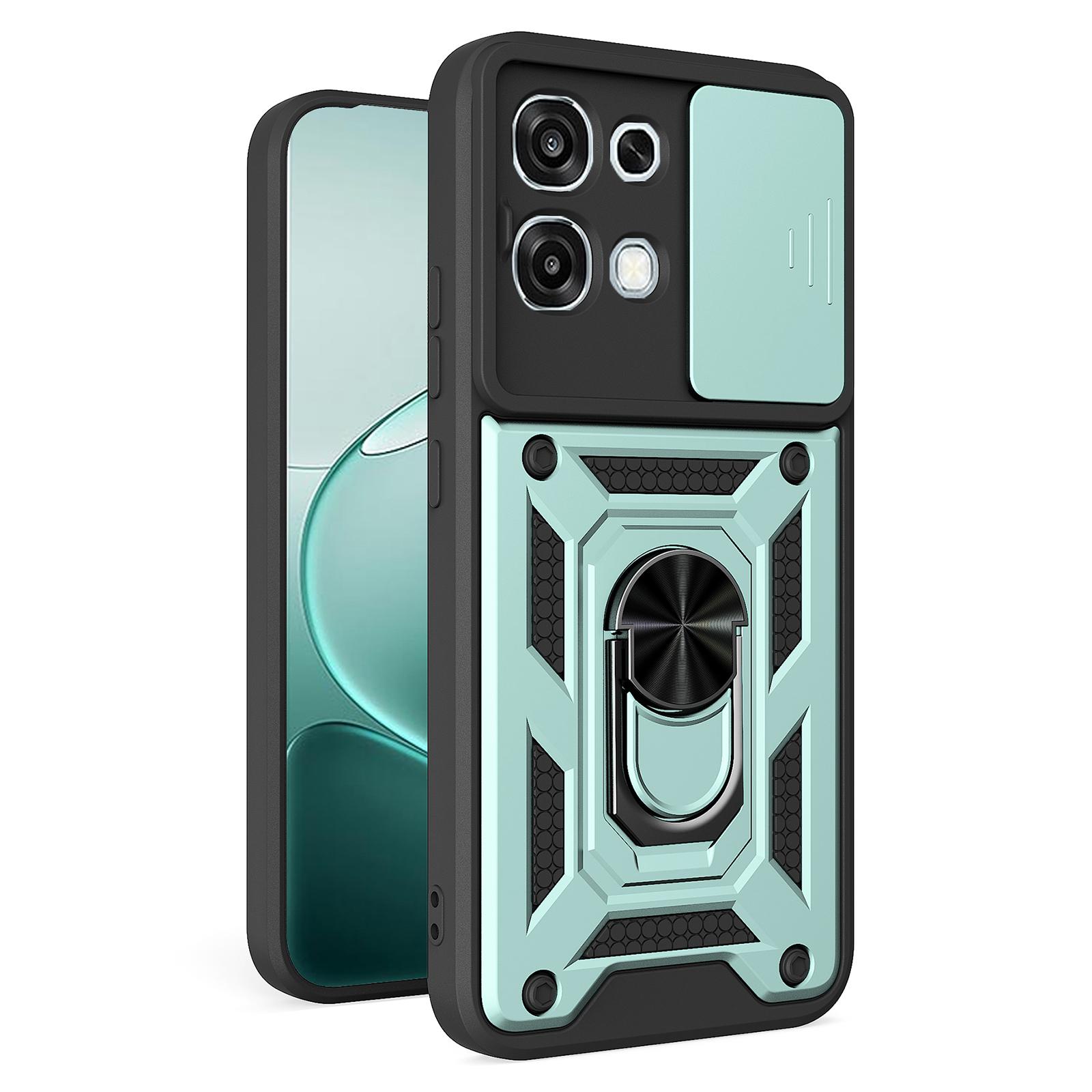 

For Oppo A6 Pro 5G/4G/F31 5G Case with Slide Camera Lid PC + TPU Kickstand Phone Cover