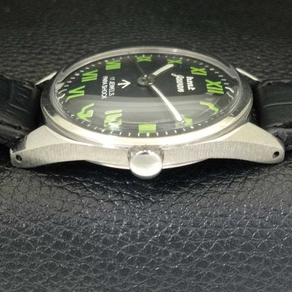 HMT JAWAN VINTAGE HAND-WINDING INDIAN MENS BLACK COLOR DIAL WATCH A700290-5