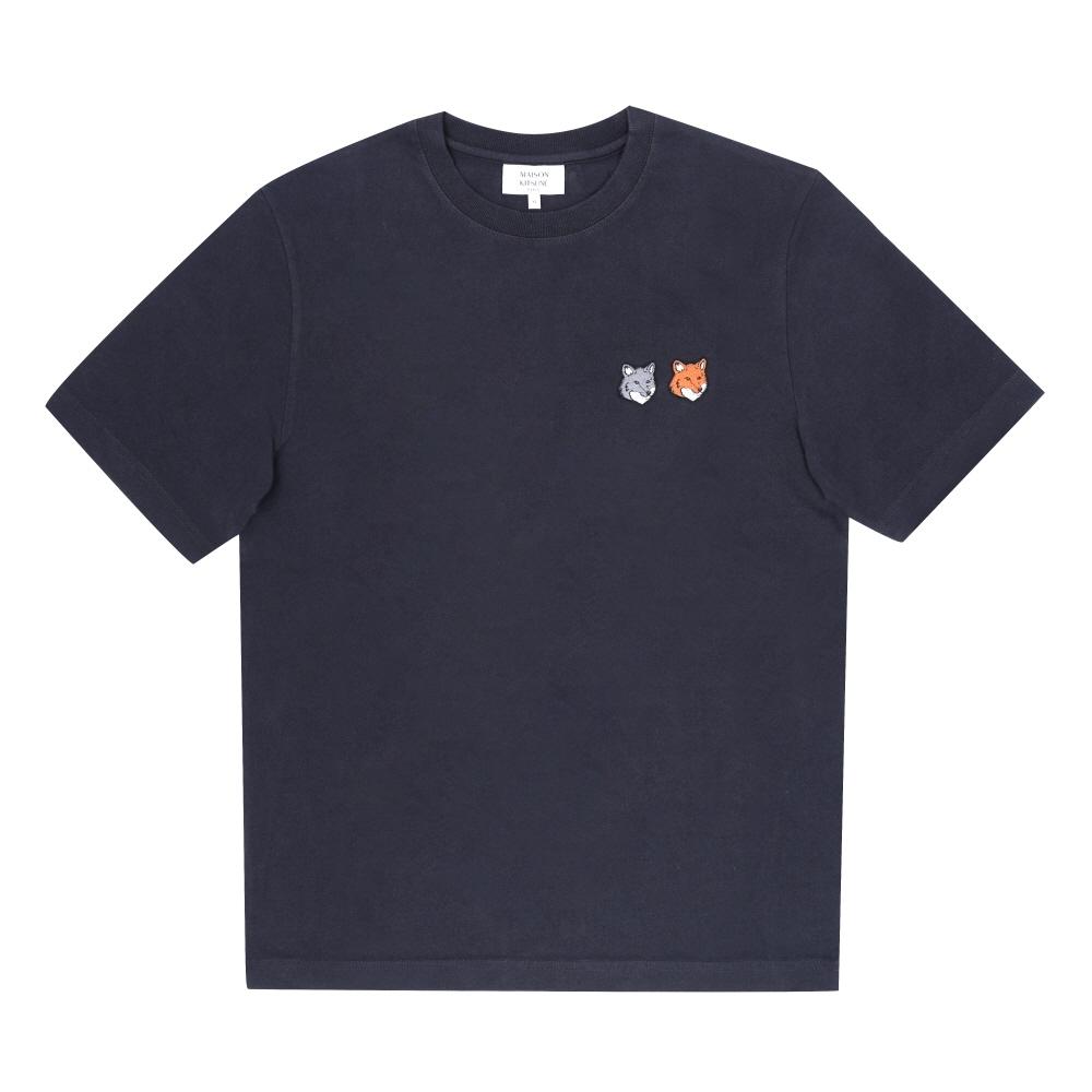 MaiSon KiTSune Men S Double Fox Head PaTch T ShirT P190 Om011cfkj7025 OM011CFKJ7025 P190 (XS)