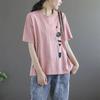 Short Sleeved Women's Summer Korean Round Neck Printed Geometric Large Loose Pullover Casual T-shirts Tops