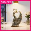Collectibles Sculpture Peacock Dancing Girl Creative Desktop Ornament Home Decoration Nordic Luxury Revival Ancient Style Crafts