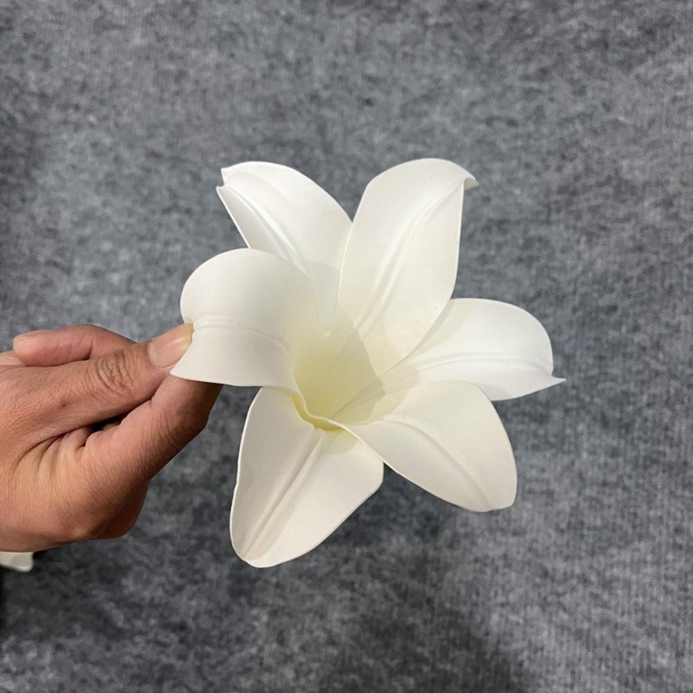 5pcs DIY Craft Artificial EVA Flower Elegant Realistic Simulated Flower Decor Handmade White Hanging Flower Head Stage Layout