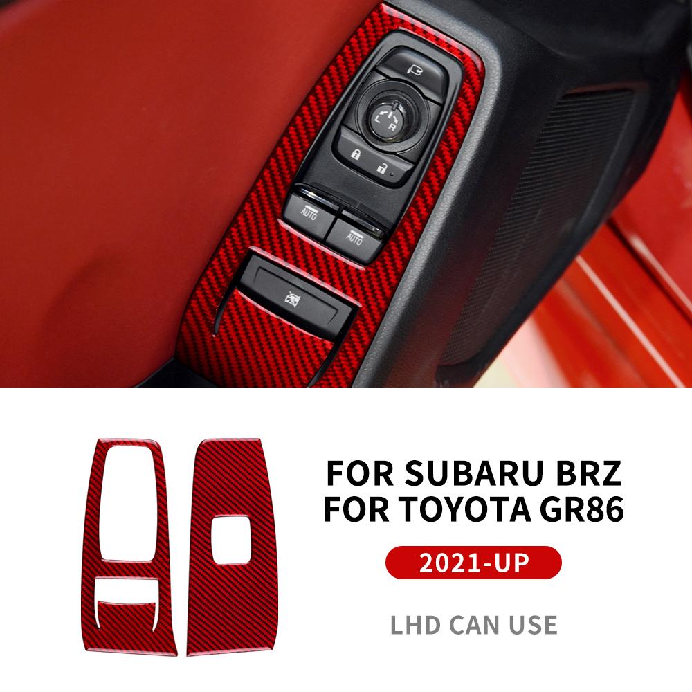 Real Soft Carbon Fiber Sticker For Subaru BRZ Toyota GR86 2025 2025 2025 2025 LHD RHD Car Door Window Button Panel Interior