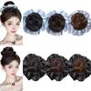 Satin Scrunchie False Hair Pieces Claw Clip Ponytail Chignon Fashion Flower Bun Head Wig  Daily Use