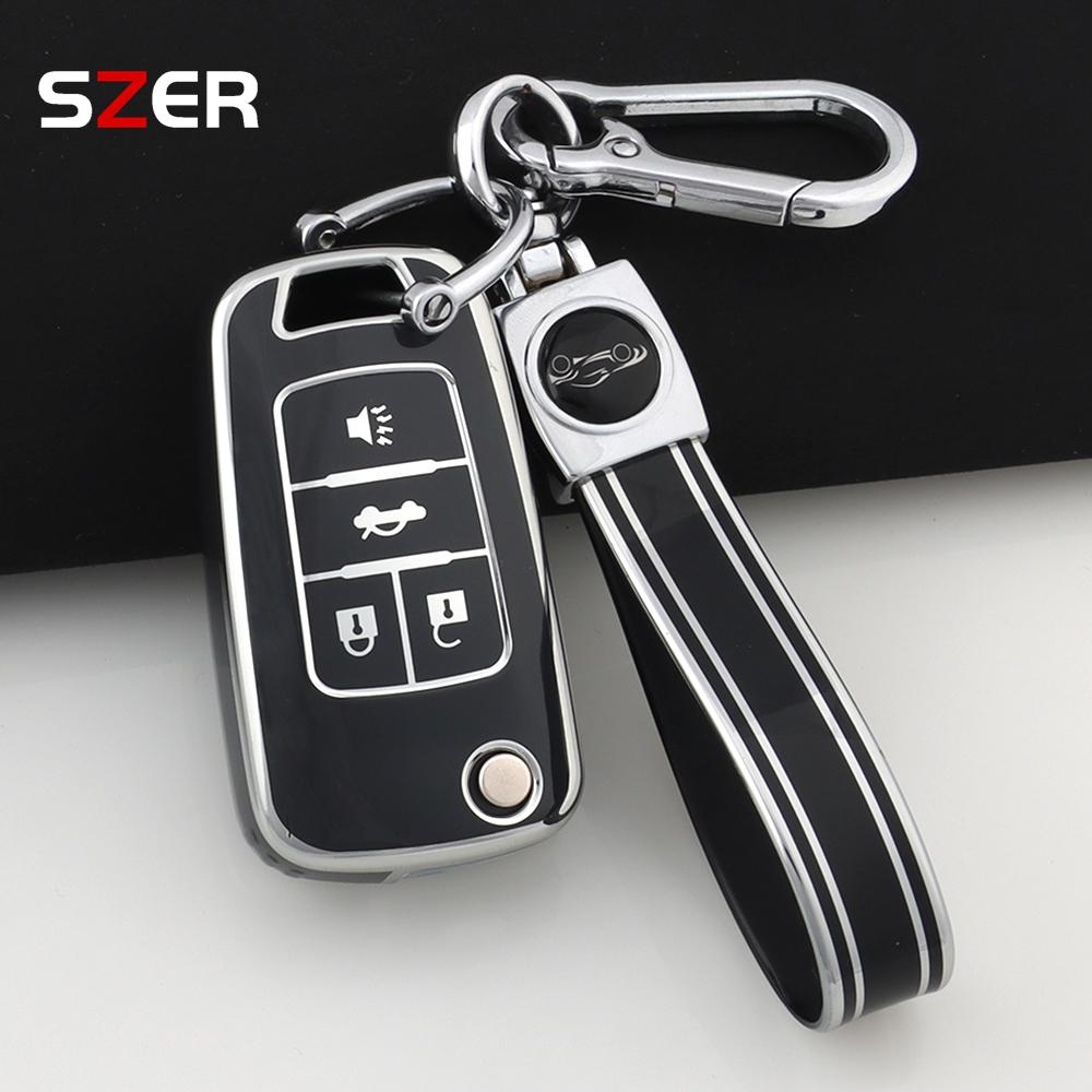 Tpu Style Car Flip Key Case Cover Shell Fob For Chevrolet Cruze Aveo Camaro Epica Lova Sail Spark Opel Astra Corsa 3/4 Buttons