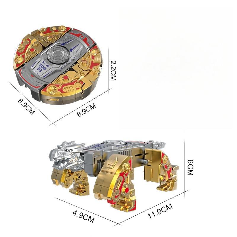 

Dinosaur Mecha Chariot Transforming Fidget Spinner Hand Creative Stress Relief Toys Adult ABS EDC 2 in 1 Entertaining Play Safe Kid Friendly Fun