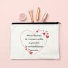 Merci Nounou Print Cosmetic Bag Women Neceser Makeup Bags Canvas Zipper Pouch Travel Toiletries Organizer Thanks Gift for Nounou