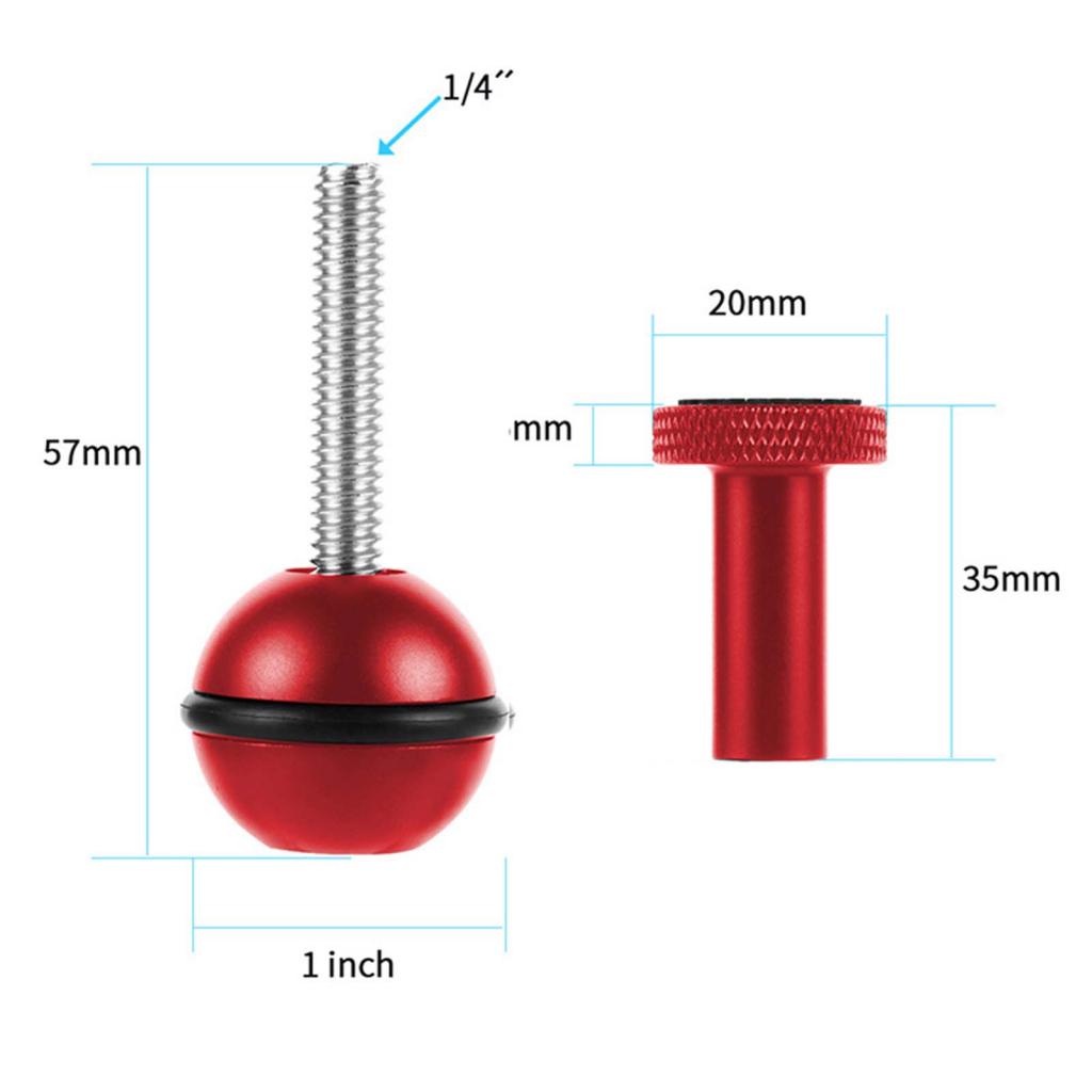 1 inch Ball Head Adapter Camera Screw Mount Adapter Durable for Camera Underwater Diving Photography Bracket Parts 1 Piece