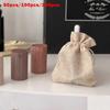 50Pcs 9x12Cm Brown Linen Burlap Bag Small Burlap Bags Jewelry Bag Drawstring Gift Bag for Wedding Party Birthday DIY Craft