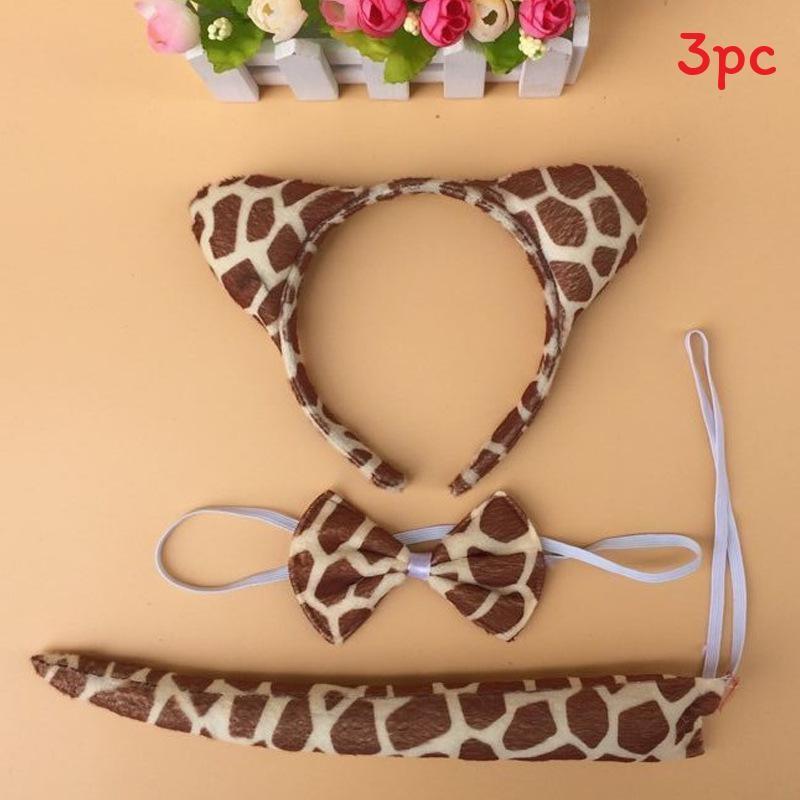 Halloween Animal Tiger Headpiece With Red Horns Demon Headband Cosplay For