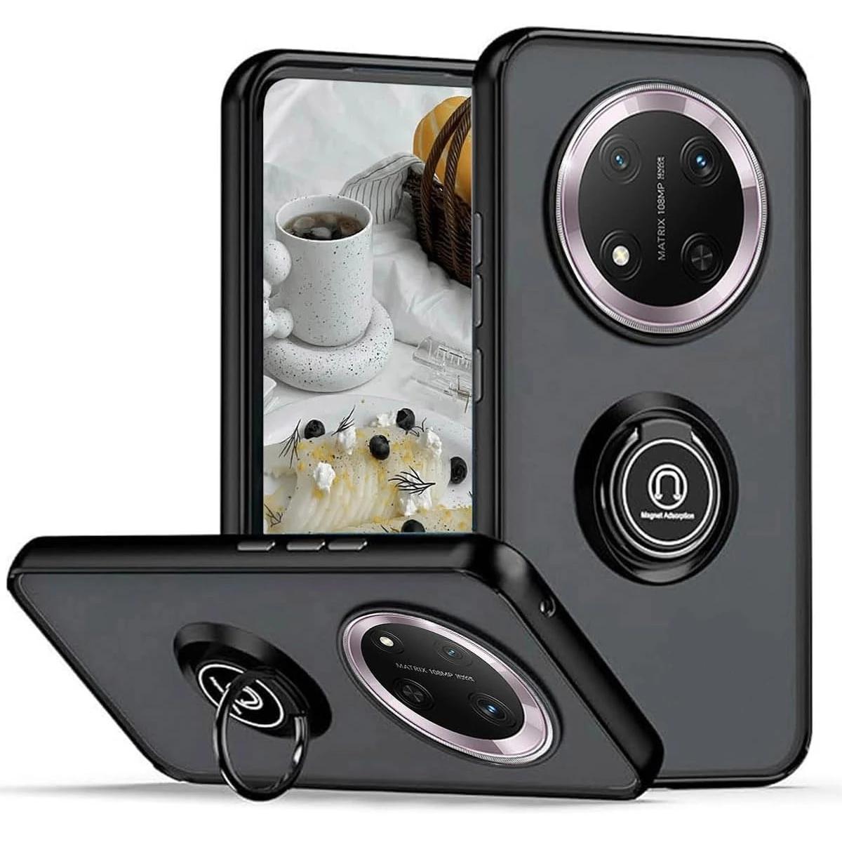 

Armor Matte Case For Honor Magic 7 Lite Pro X9c 5G Cover Ring Magnetic Stand Holder Shockproof Coque Shell Fundas Honor Magic 7 Pro чорний