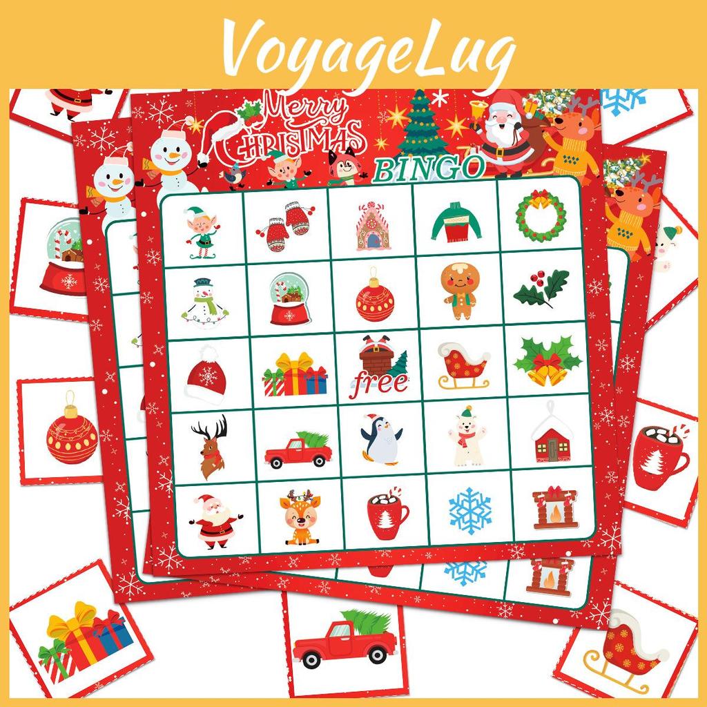 Santa Christmas Theme Bingo Card Game With Instructions For Festive Parties