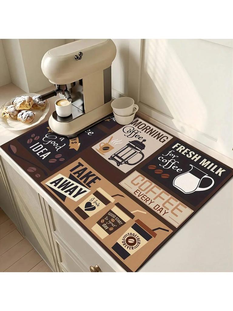 Drying Mat Coffee Mat Super Absorbent Drying  Large Dish Drying Mats For Kitchen Counte Mat For Toilet Countertop Home Supplies