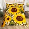 Sunflower Duvet Cover Twin Queen Yellow Flowers Bedding Set Botanical Floral Quilt Cover Garden Bloom Bedding with 2 Pillowcase